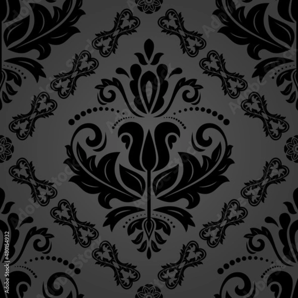 Fototapeta Orient classic dark pattern. Seamless abstract background with vintage elements. Orient background. Ornament for wallpaper and packaging