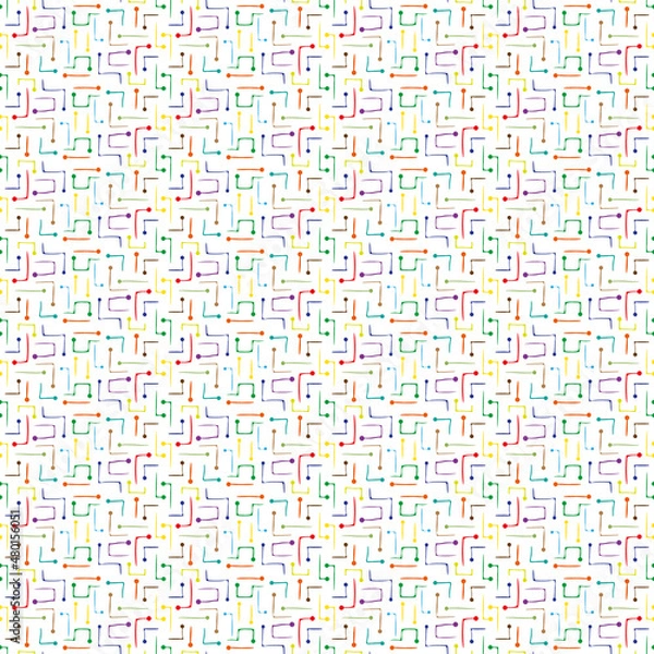 Obraz Abstract seamless pattern of multicolored lines with ball