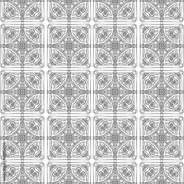 Obraz Abstract seamless one-color geometric tile pattern with various elements