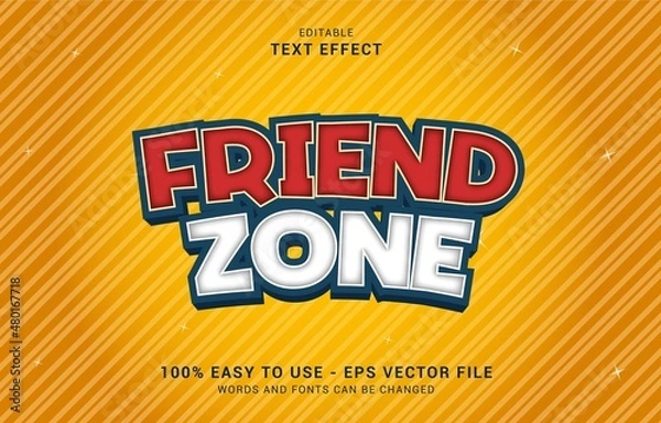 Fototapeta editable text effect, Friend Zone style