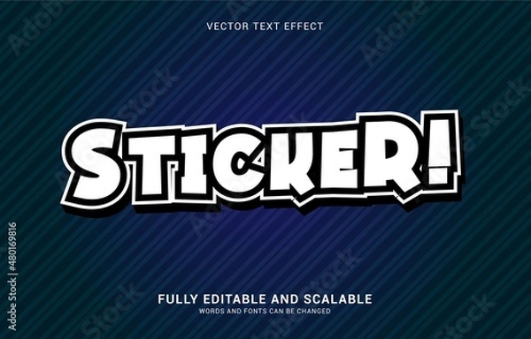 Fototapeta editable text effect, Sticker style