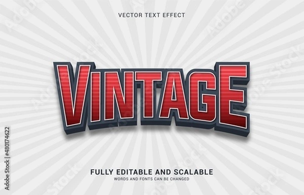 Fototapeta editable text effect, Vintage style