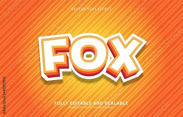 Obraz editable text effect, Fox style