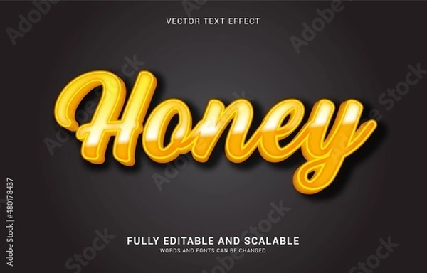 Fototapeta editable text effect, Honey style
