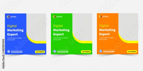 Fototapeta Digital Marketing Social Media Post Banner Design Template