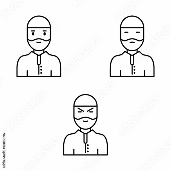 Fototapeta Muslim emoticon vector