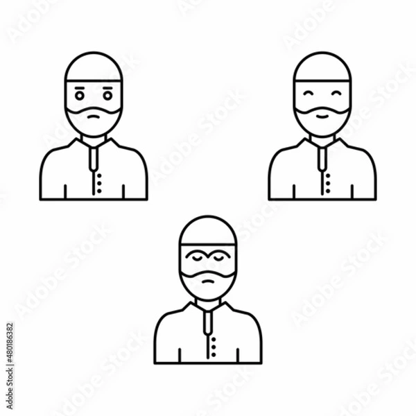 Fototapeta Muslim emoticon vector