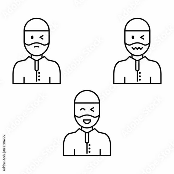 Fototapeta Muslim emoticon vector