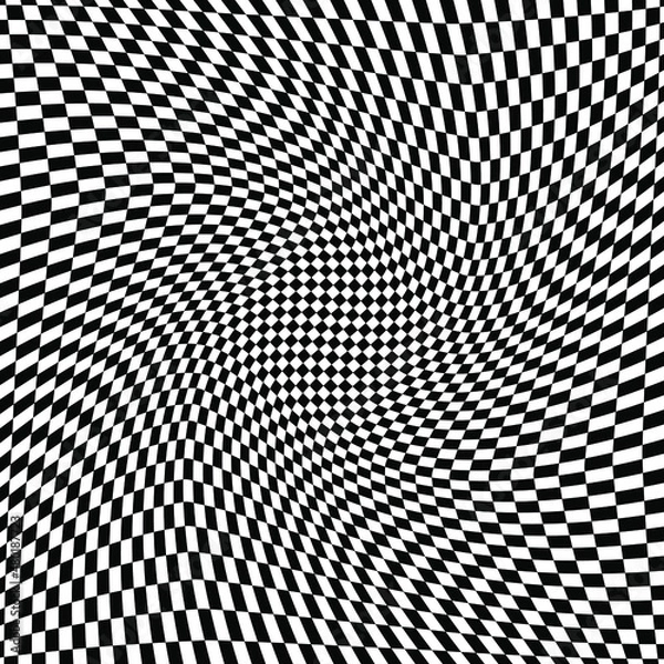 Fototapeta 3D abstract monochrome background with squares pattern vector design, technology theme, dimensional dotted flow in perspective, big data, nanotechnology.
