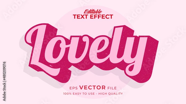 Fototapeta Editable text style effect - valentine text in style theme