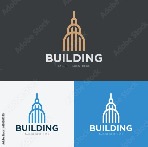 Fototapeta Modern real estate logo,  Creative abstract logo,  simple construction building logo