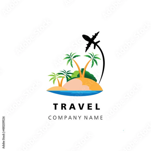 Obraz beach travel logo illustration tour design vector