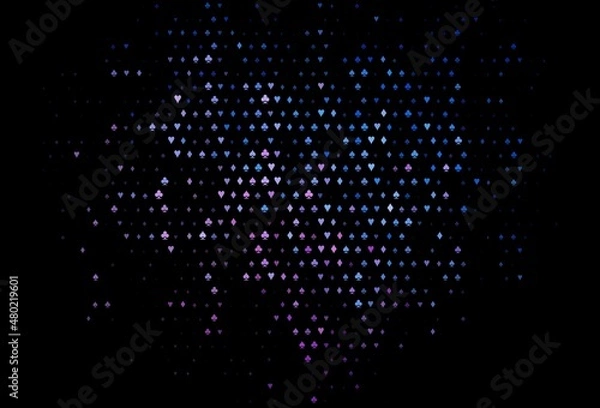 Obraz Dark blue, red vector template with poker symbols.