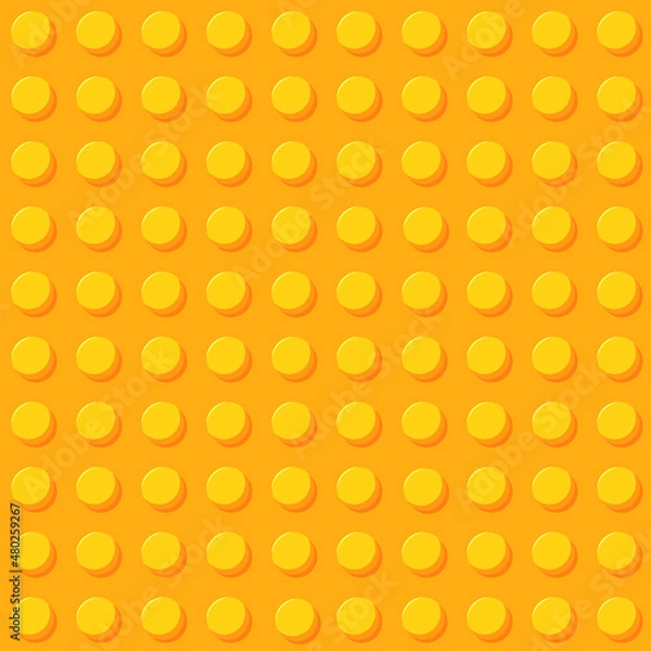 Fototapeta Block yellow plastic toys seamless pattern.Constructor. Vector illustration