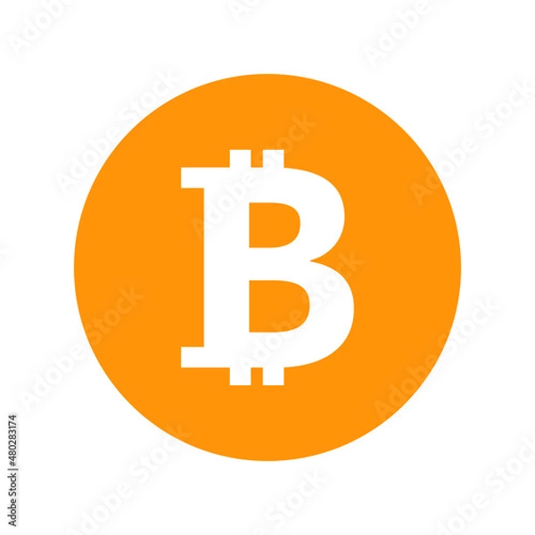 Fototapeta Bitcoin. A simple virtual currency vector.