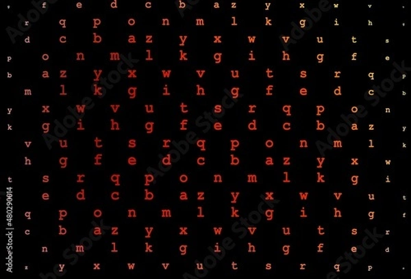 Fototapeta Dark red, yellow vector template with isolated letters.