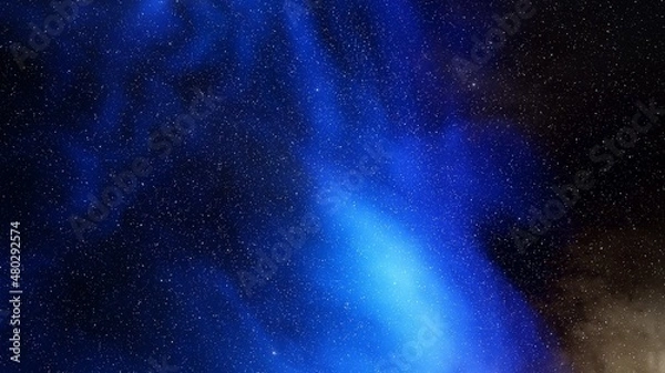 Obraz Space background with realistic nebula and shining stars. Colorful cosmos with stardust and milky way. Magic color galaxy. Infinite universe and starry night. 3d render