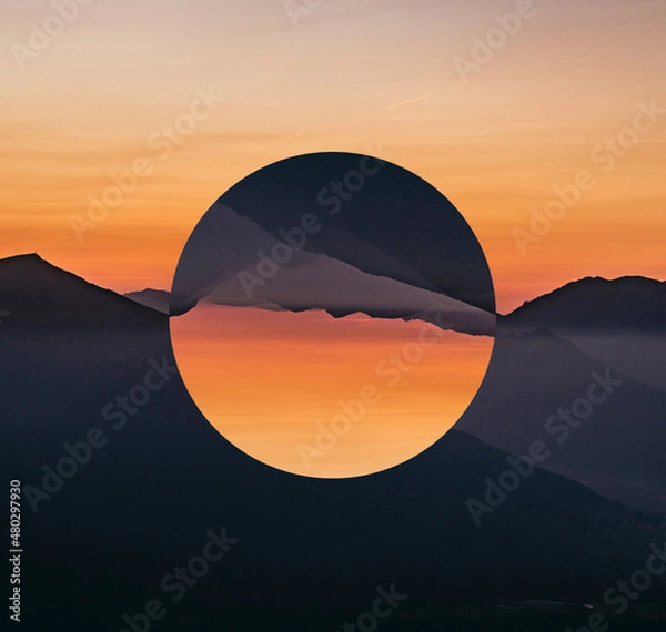 Obraz abstract and geometric landscape 