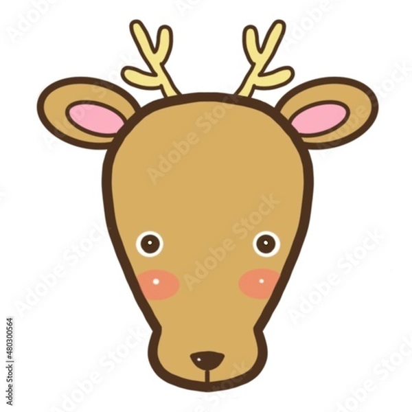 Obraz 動物のかわいいイラスト素材　シカ