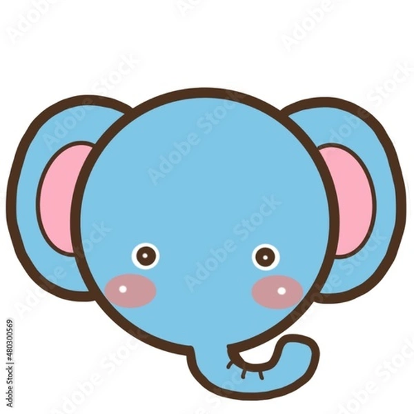 Obraz 動物のかわいいイラスト素材　ゾウ