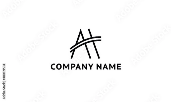 Fototapeta Initial letter AI or IA lineart logo abstract monogram vector logo template