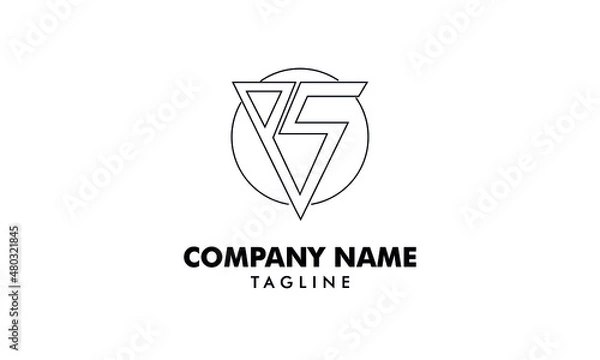 Obraz Initial letter PS or SP logo abstract monogram vector logo template