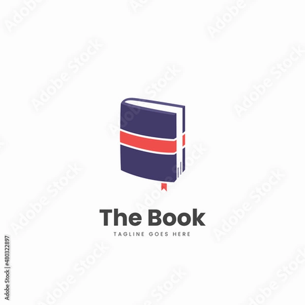 Fototapeta Big purple book logo simple isometric icon style