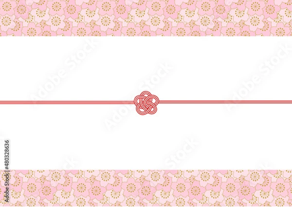 Obraz ピンクの桜の熨斗紙