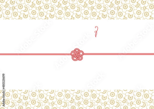Obraz 和モダンでおしゃれな熨斗紙　桜　金