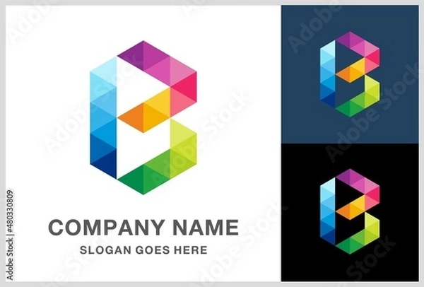 Obraz Monogram Letter B Geometric  Business Company Vector Logo Design