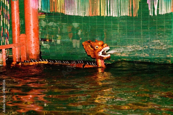 Obraz Spielfigur in einem vietnamesischen Wasserpuppentheater