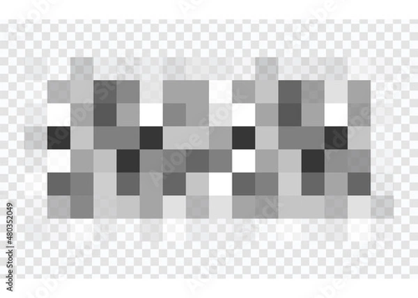 Fototapeta Tekstura efektu rozmycia Webcenzora izolowana na przezroczystym tle. Rozmycie element cenzury kolorów pikseli. Wektor nagi wzór cenzury skóry.