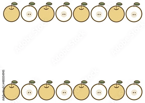 Obraz かわいい梨のイラスト　フレーム素材