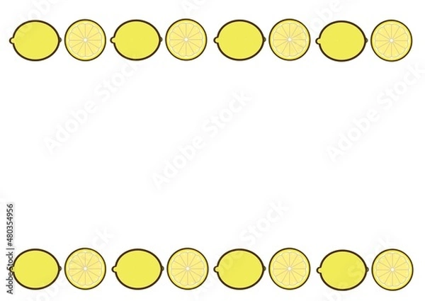 Obraz かわいいレモンのイラスト　フレーム素材