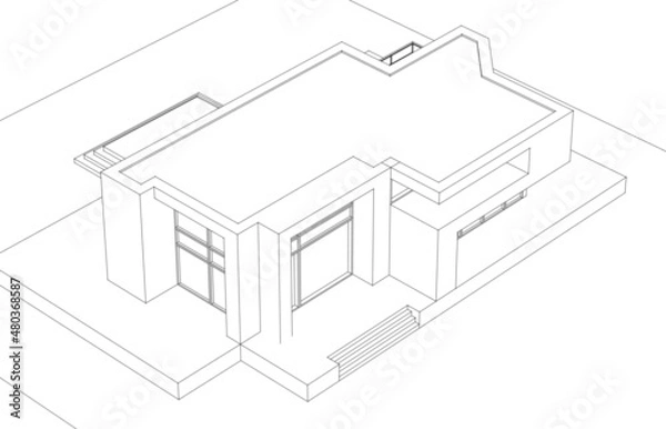 Obraz house plan blueprint