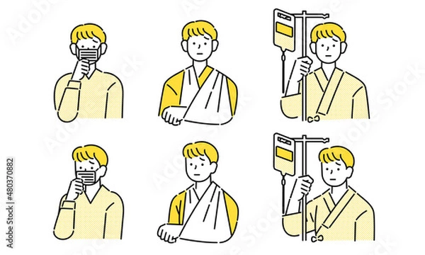 Obraz 病気・怪我の男性のイラスト