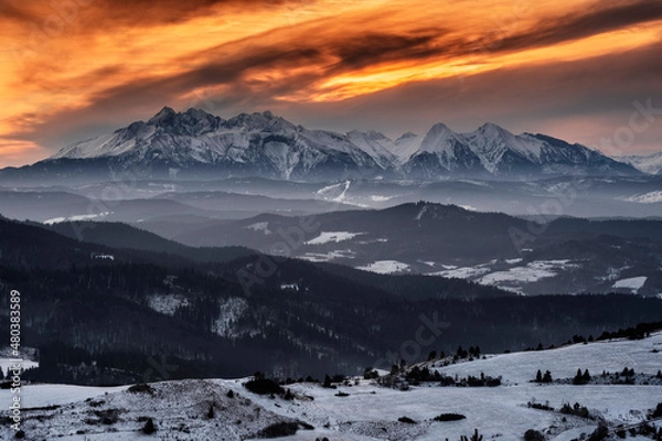 Obraz Widok na Tatry z Wysokiego Wierchu