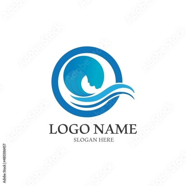 Fototapeta Wave beach vector illustration design