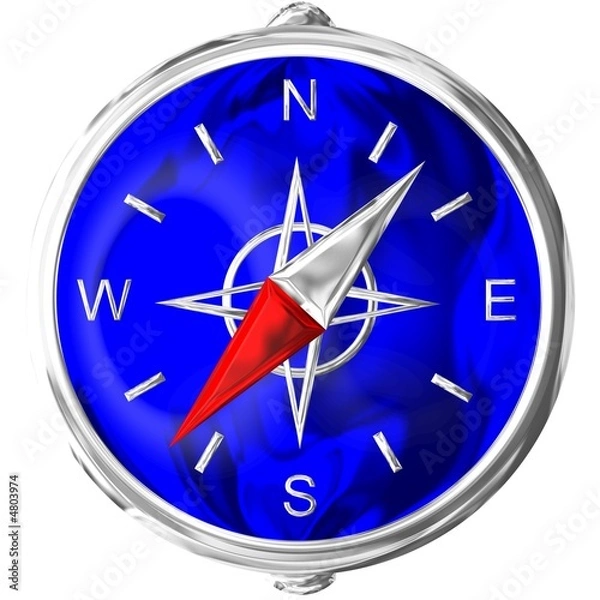 Obraz compass in chrome