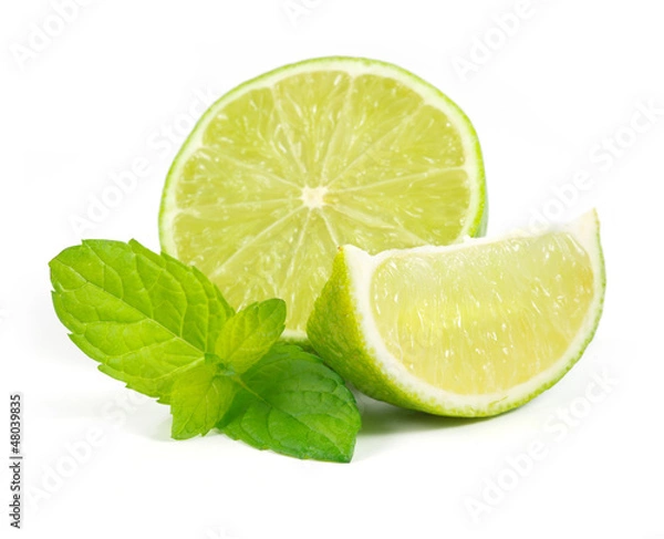 Fototapeta limes with mint