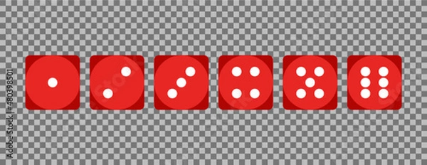 Fototapeta Red dices / røde terninger, Vector