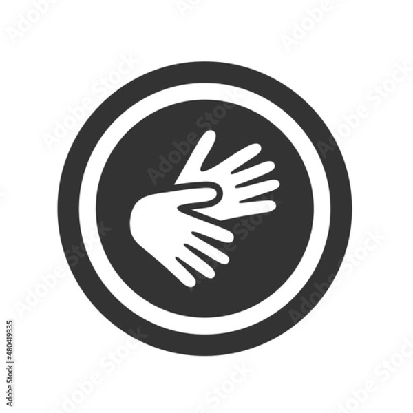 Fototapeta Icon Sign Language Deaf Accessibilty