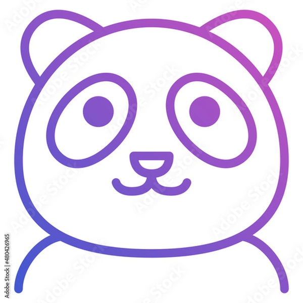 Fototapeta Panda line gradient icon