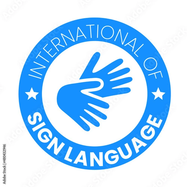 Fototapeta Badge International Sign Language 