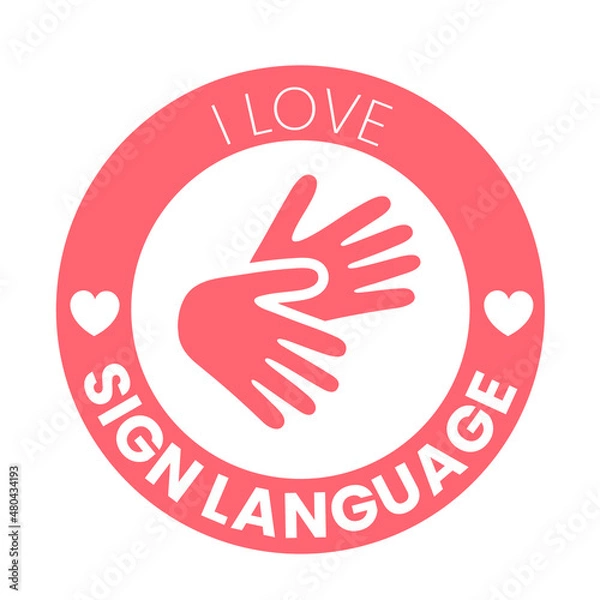 Fototapeta Badge Love Sign Language 