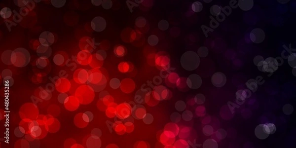 Fototapeta Dark Blue, Red vector background with bubbles.