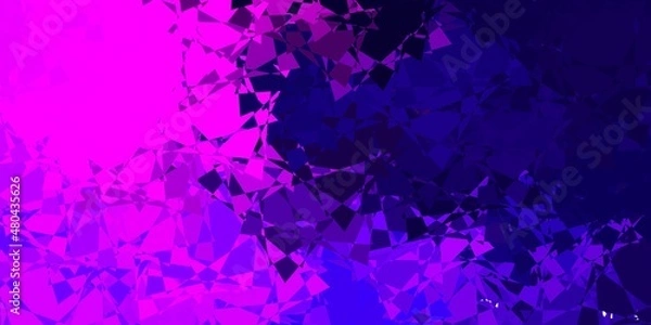 Fototapeta Dark Purple vector layout with triangle forms.