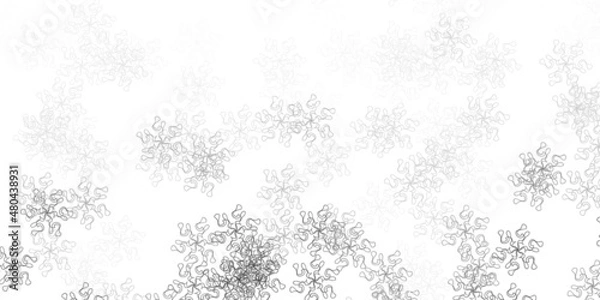 Obraz Light gray vector doodle template with flowers.