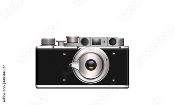 Fototapeta A picture of a classic old retro camera with multiple adjustment dials. 
