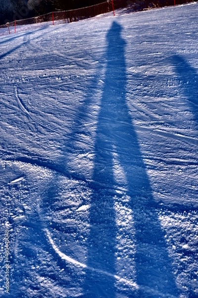 Obraz Slope, skier going down the slope